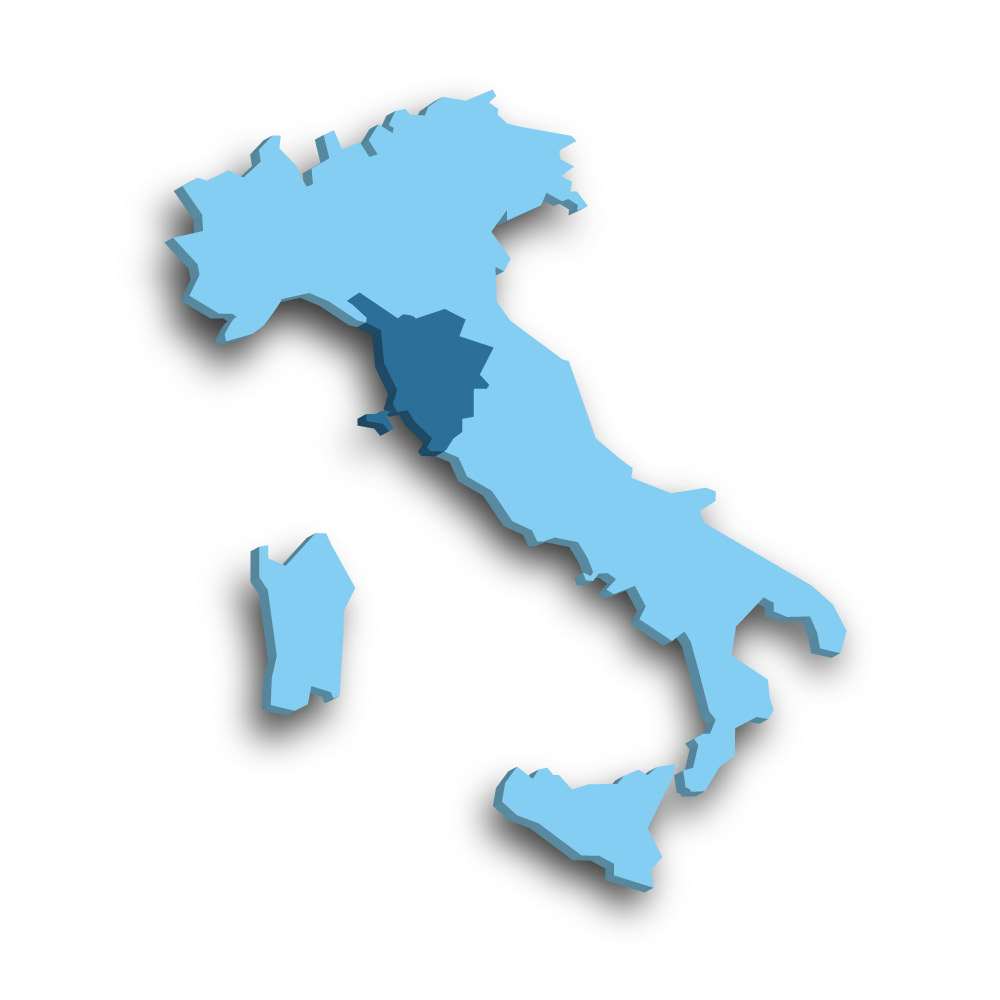 Die Region Toskana in Italien