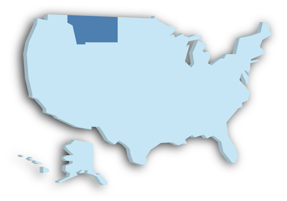 Staat Montana - Das Bild zeigt die Lage in den USA