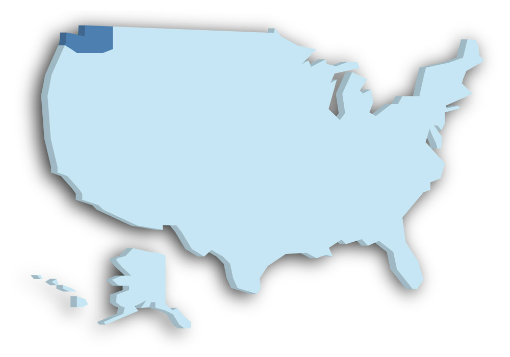 Staat Washington - Das Bild zeigt die Lage in den USA