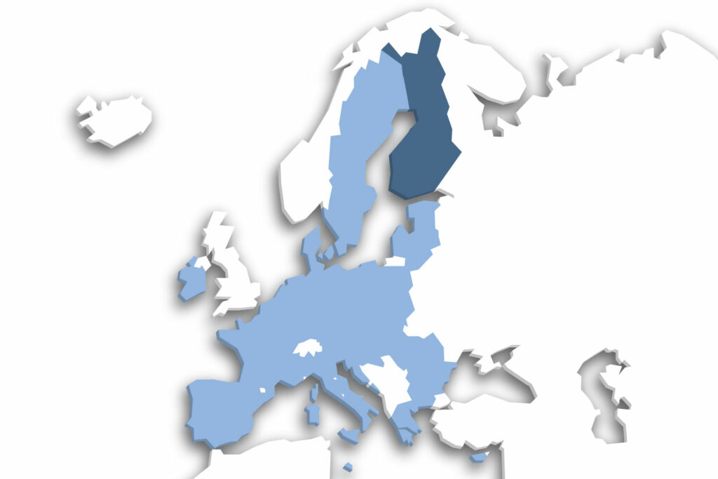 Lage des Lands Finnland in der EU