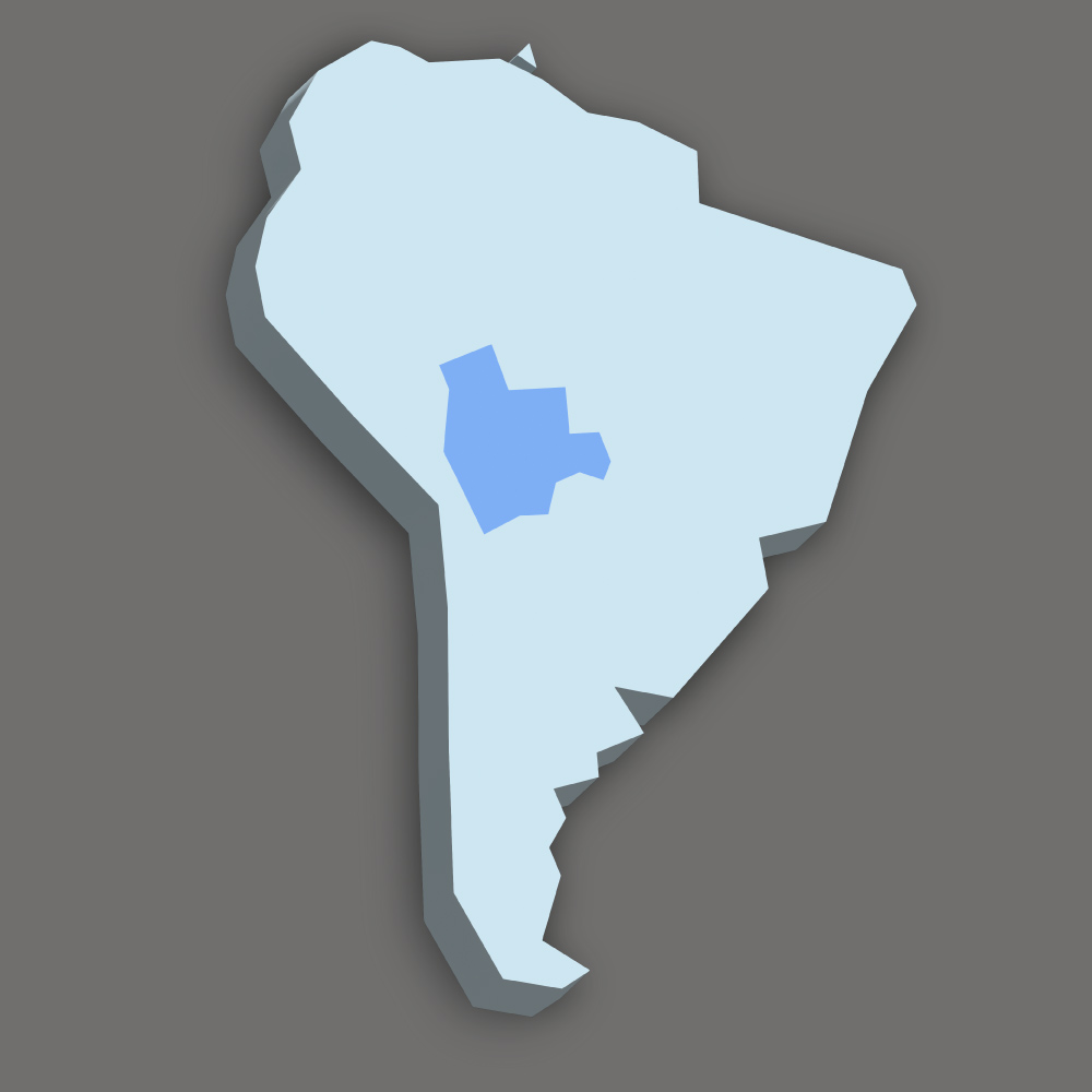 Lage des Landes Bolivien in Südamerika