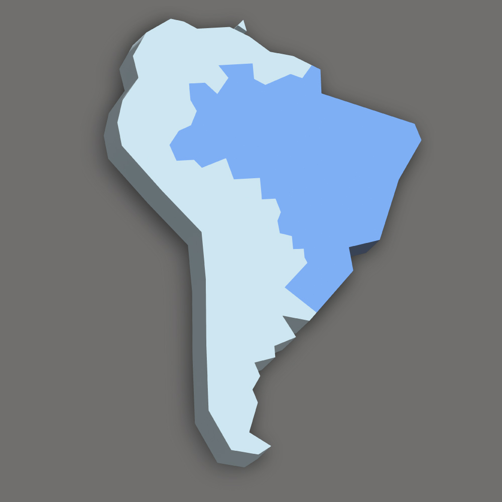 Lage des Landes Brasilien in Südamerika