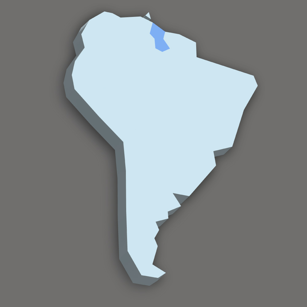 Lage des Landes Guyana in Südamerika