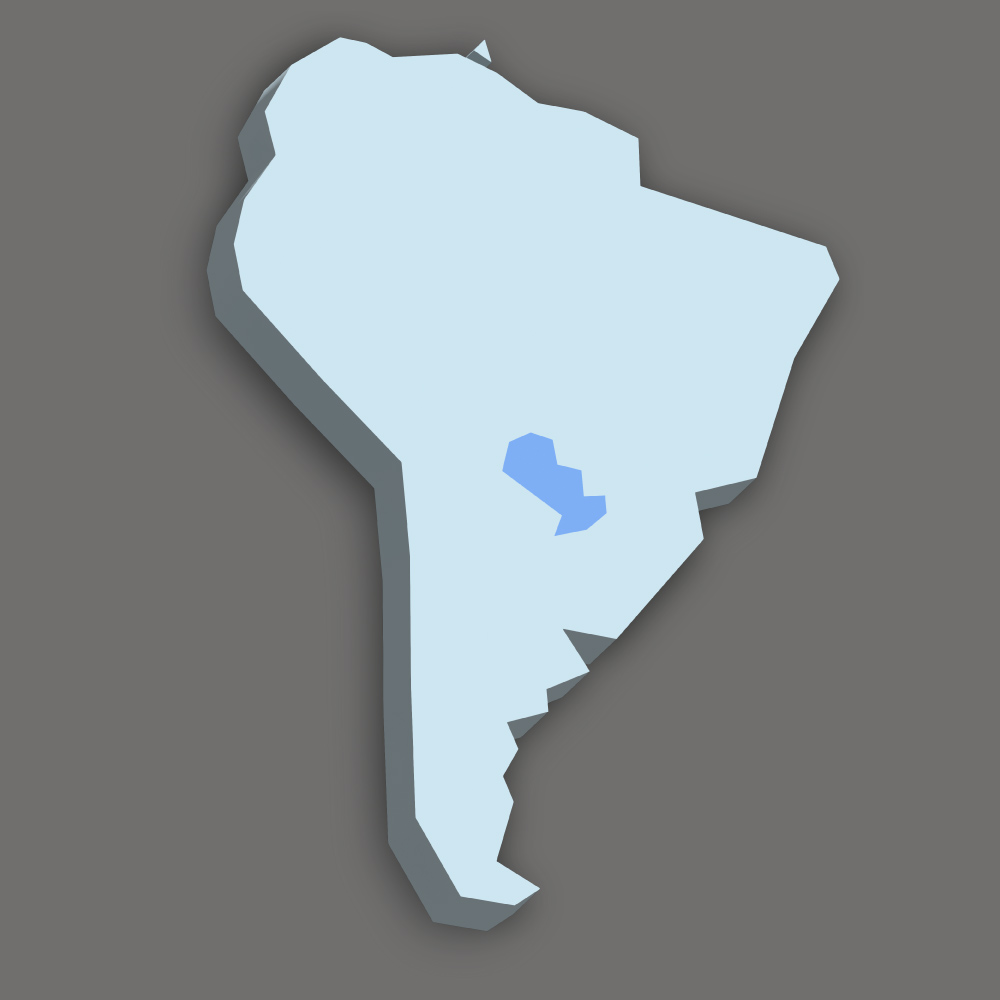 Lage des Landes Paraguay in Südamerika
