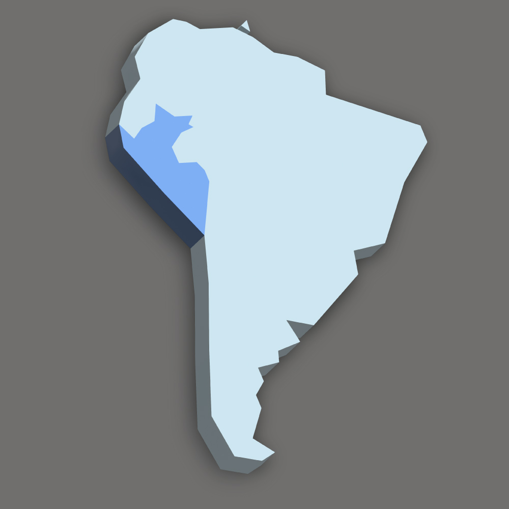 Lage des Landes Peru in Südamerika