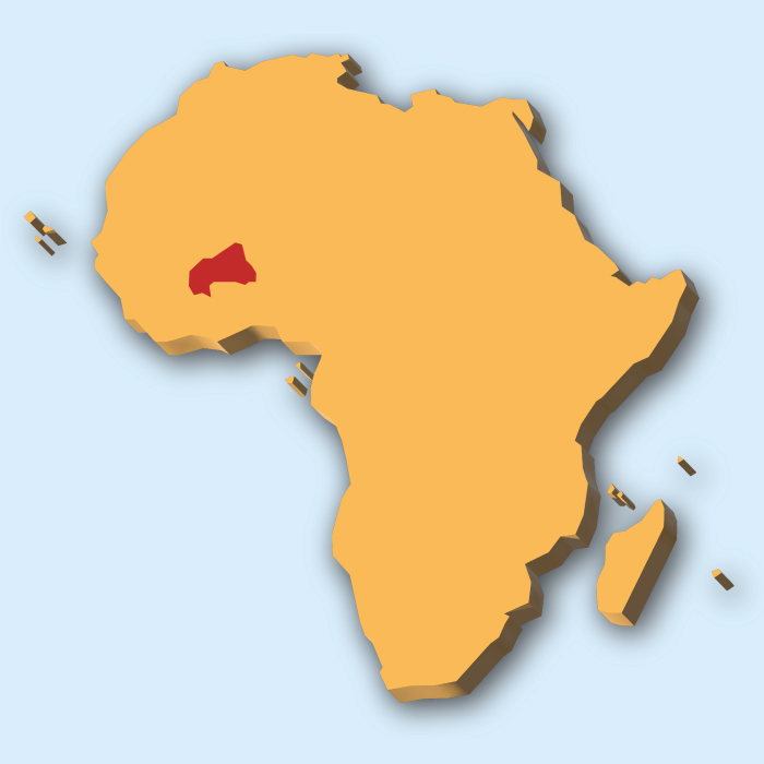 Lage des Lands Burkina Faso in Afrika
