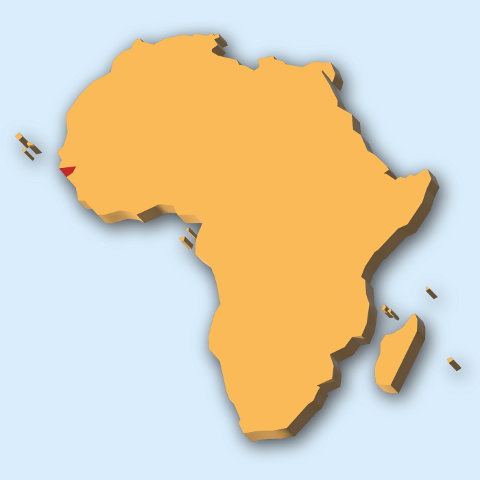 Lage des Lands Guinea-Bissau in Afrika