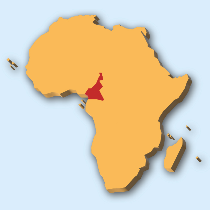 Lage des Lands Kamerun in Afrika