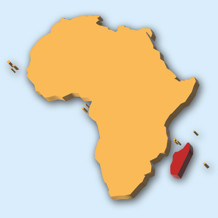 Lage des Lands Madagaskar in Afrika