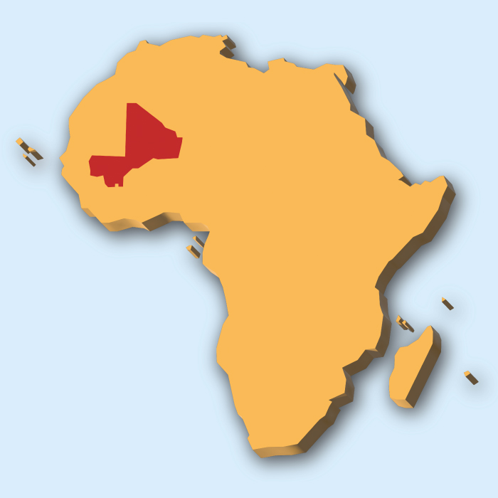 Lage des Lands Mali in Afrika