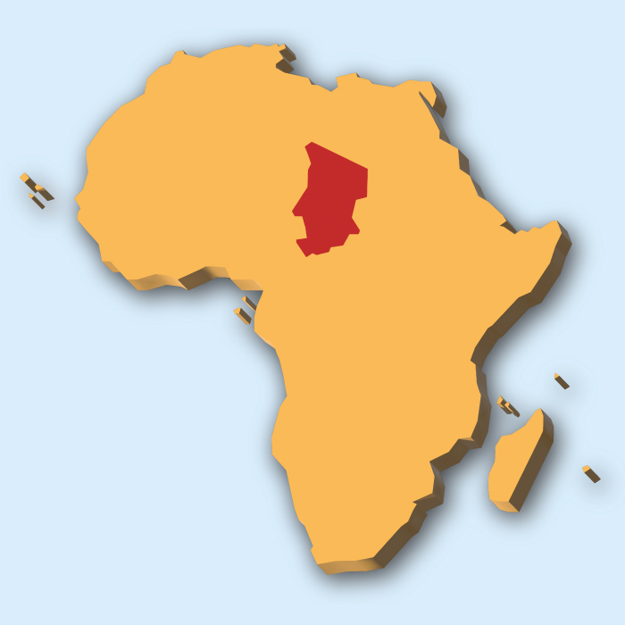 Lage des Lands Tschad in Afrika