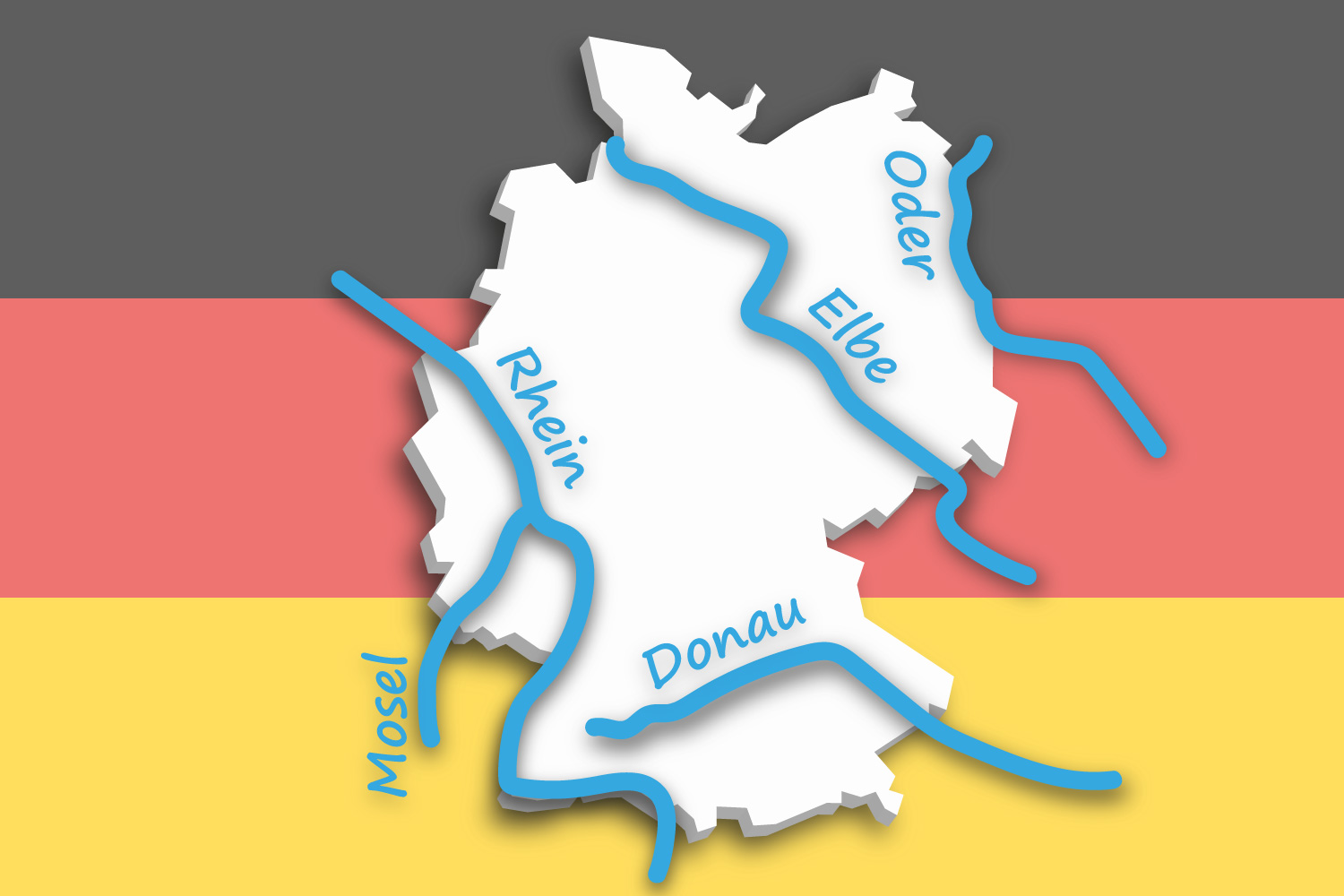 Karte der Flüsse in Deutschland